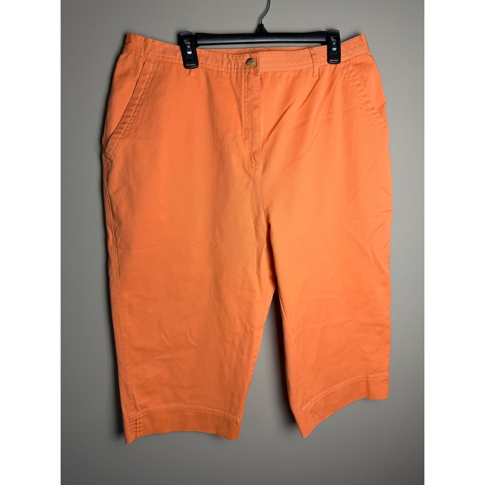 Preswick & Moore Women Sport Orange Capri Pants Size 20W Cotton Blend Cropped